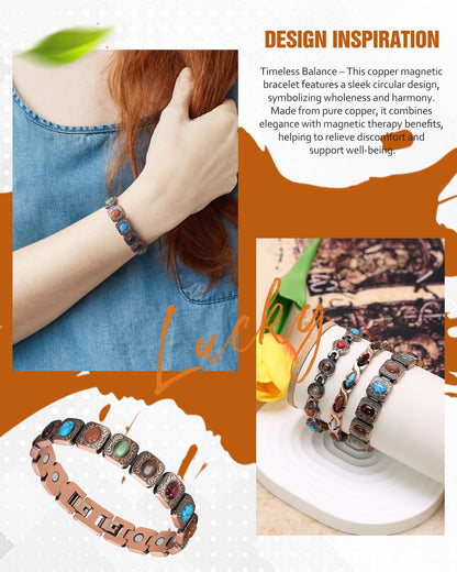 Jecanori Copper Bracelets for Women, Magnetic Bracelets for Women with 3800 Gauss Ultra Magnets and Sizing Tool