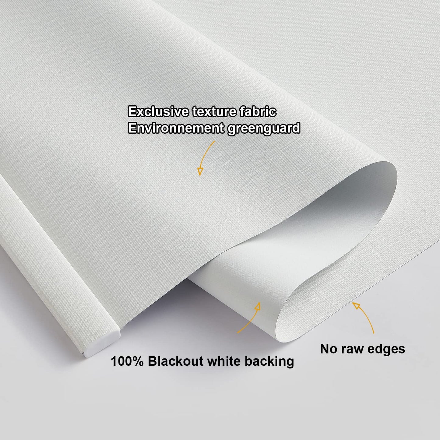 Persilux Free-Stop Cordless 100% Blackout Blinds for Window Shades with Linen Look Textured Fabric (White, 21" W x 72" H) Thermal Insulated Roller Shades for Windows Blinds for Home, Bedroom, Door