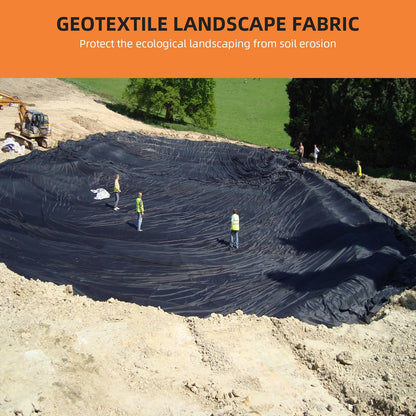 GarveeLife Geotextile Landscape, 6 ft x 50 ft & 6 oz Geotextile Fabric, PP Drainage 350N Tensile Strength & 440N Load Capacity, for Driveway & Road Stabilizationr, Erosion Control, French Drains