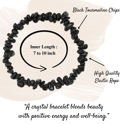 Amazing Gemstone Chips Bracelet (Black Tourmaline)