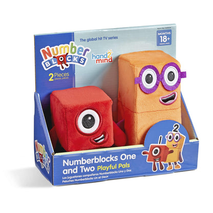 hand2mind Numberblocks One & Two Playful Pals, Plush Figure Toys, Numbers for Toddlers, Preschool Math Learning Toys, Stuffed Animal Plushies, Counting Blocks, Soft Stuffies, Kids Birthday Gifts﻿﻿﻿﻿