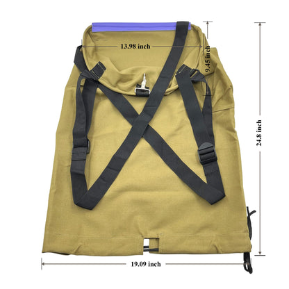 OldSerenWay Adjustable Fruit Picking Bag - Canvas Pouch Harvest Apron with 2 Side Pockets for Garden, Orchard, Farm Use (Brown)