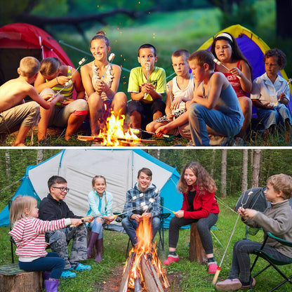 32 Inch Marshmallow Roasting Sticks Bulk, Smores Skewers for Fire Pit Kit, Hot Dog Camping Skewers Accessories Campfire Marshmellow Extendable Forks Bbq Tools Smores Sticks(20 Pack)