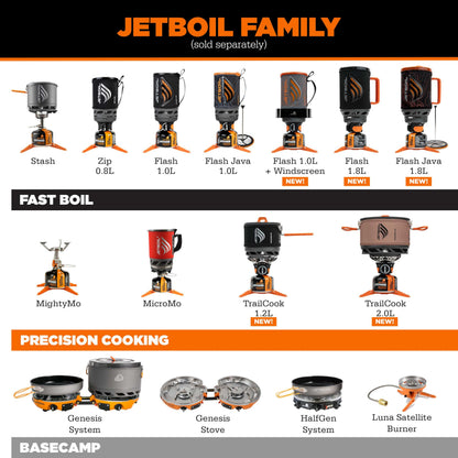 Jetboil TrailCook 1.2L Camping and Backpacking Stove Cooking System with Adjustable Heat Control, New for 2026, Carbon