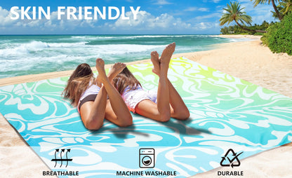 WIWIGO Beach Blanket Waterproof Sandproof Beach Mat 79" X 83"/10'x9'for 2-8 Adults Quick Drying Outdoor Picnic Mat Beach Accessories for Travel, Camping, Hiking