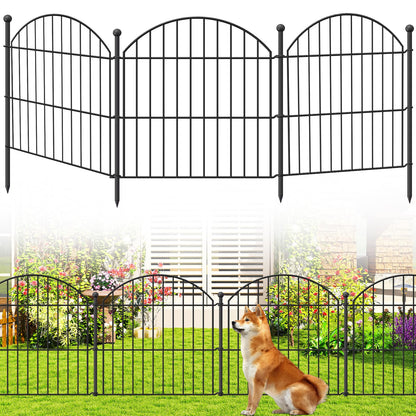 Decorative Garden Fence 24in (H) x20ft (L), 10 Pack No Dig Fence Animal Barrier for Dog, Arched Flower Bed Edging, Wire Border Panel Fencing for Yard Patio Outdoor Decor