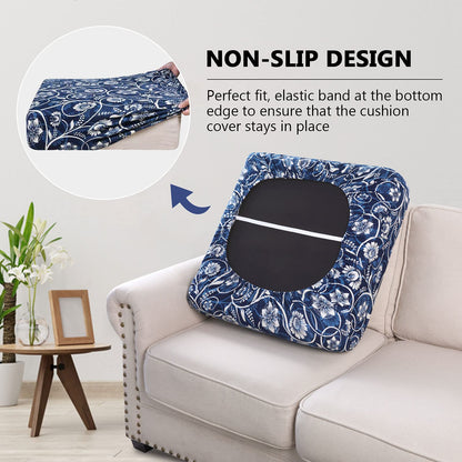 hyha Printed Couch Cushion Covers, Floral Sofa Covers Washable for Cushion Couch, Stretch Pattern Outdoor Cushion Covers for Patio Furniture with Elastic Bottom(Small, Baroque)