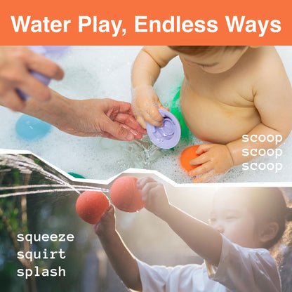 b is for Ball® Food Grade Silicone Sensory Baby & Toddler Ball | teether | squirty Bath Toy | Stacking Toy | Montessori Toy | Dishwasher Safe | 6 Months+ | 2 Ball Set