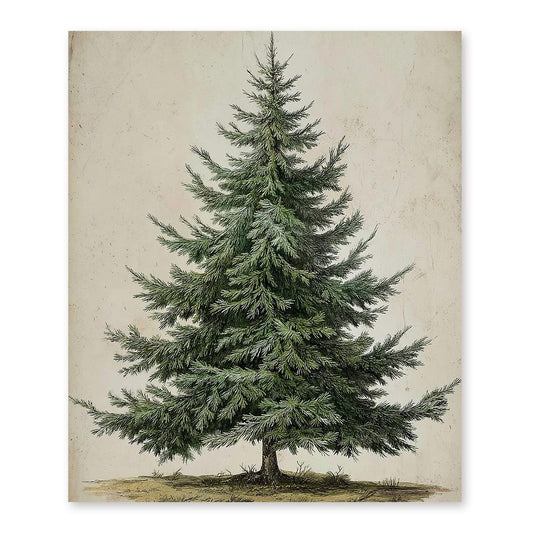 bitCNY Vintage Pine Tree Diamond Art Kits, Green Evergreen Botanical Diamond Dots Gem Painting Art Kits for Adults, Rustic Nature Farmhouse Wall Decor 9.8x11.8 Inch
