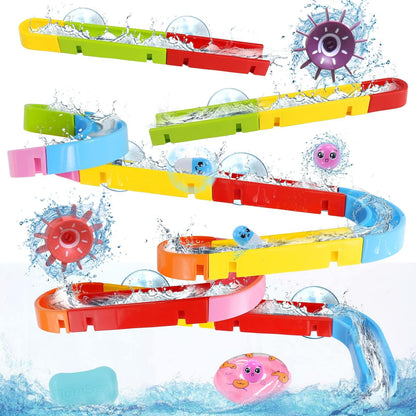 Fajiabao Bath Toys for Kids Ages 4-8 3-5 Toddler Bath Toys City Car Slide Fun DIY Bathtub Shower Birthday GITS for Kids 2-4 5 6 7 Year Old Boys Girls(Classic Edition)