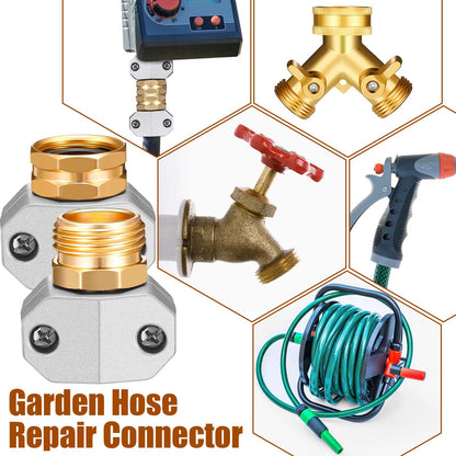 Therwen 8 Sets Garden Water Hose Repair Connector Kit Zinc and Aluminum Male and Female Hose End 5/8 Inch 3/4 Inch