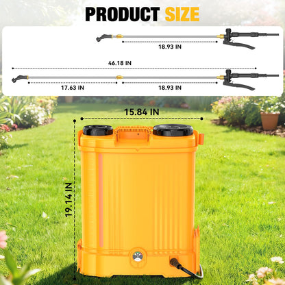 Battery Powered Backpack Sprayer for Dewalt 20v Max Battery, 5.3 Gallon, 100 PSI Electric Weed Sprayer, Yard Graden Sprayer with Telescopic Wand, 7 Nozzles, Backpack Sprayer 20v (Battery Not Included)