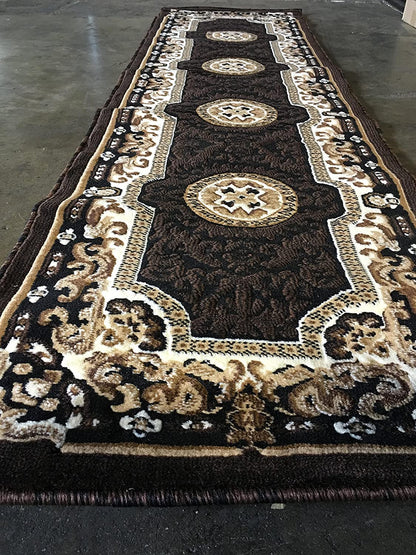 YHSF Traditional Floral Area Rug - Washable Carpet for Living Room, Bedroom, Entryway, or Kitchen - Easy Clean Colorful Flower Rug - Black, 2 ft x 7 ft
