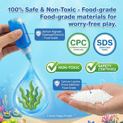 DIY Magic Gel Water Pets Sensory Play,Easy-To-Mold Aqua Fairy Water Gel Kit,Non-Fading Fine Motor Skills Craft,Relaxing Healing Activity for Rainy Days,Bath Time & School Projects(24 bottles 20 molds)