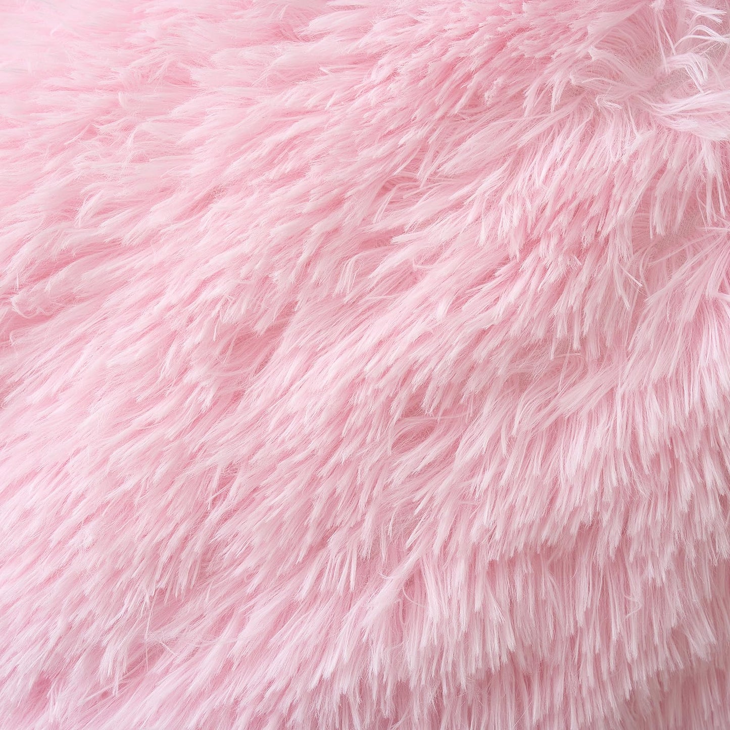 ANRODUO Pack of 2 Baby Pink Throw Pillow Covers Luxury Fluffy Pillows Faux Fur Decorative Pillows Plush Cushion Case Fuzzy Mongolian Merin Style for Bed Couch Sofa Living Room Summer Decor 20x20 Inch