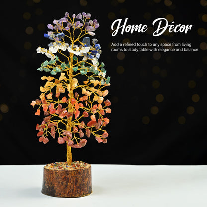 7 Chakra Tree of Life - Crystal Tree of Life, Gemstone Tree for Positive Energy, Feng Shui Tree Decor, Seven Chakra Tree, Money Tree Bonsai, Crystal Healing Stone Tree, Spiritual Gift Home Decor 10"