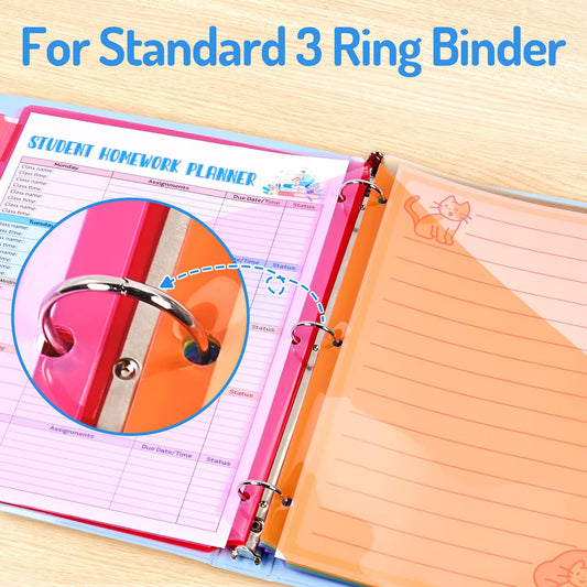 Forvencer 24 Count Binder Dividers with Two Pockets, 8 tab Dividers for 3 Ring Binders Organizer, Binder Divider with Tabs for School Office and Home Organization, Multicolor, 3 Sets