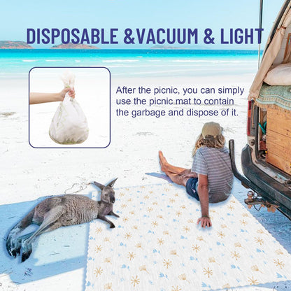 UNIFREE Disposable Picnic Mat, Extra Large Picnic Outdoor Blanket,Disposable Tablecloth for Dining, Camping, Indoor and Outdoor,4 Pads
