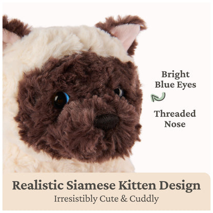 GUND Bootsie Siamese Kitten Plush Toy, Premium Cat Stuffed Animal for Ages 0 and Up, Cream/Brown, 9”
