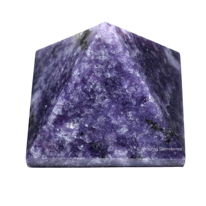 Amazing Gemstone Lepidolite Pyramid Crystal Healing Stones - 2" Great Pyramid Figurine of Natural Stone Pyramid for Meditation, Reiki, Chakra Balancing and Crystal Pyramids Grid
