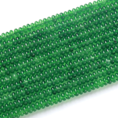 150PCS 2x4mm Natural Green Jades Stone Rondelle Beads Abacus Disk Stone Beads Round Loose Spacer Gemstone for DIY Bracelet Necklace Jewelry Making