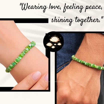 Amazing Gemstone Chips Bracelet (Chrysoprase Premium)