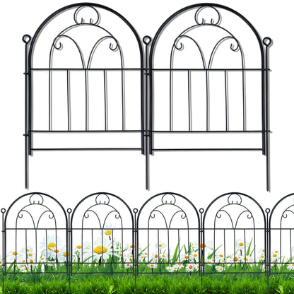 Garden Fence, 11ft(L) X 21in(H) 10 Pack Rustproof Metal No Dig Fence Panels, Garden Fencing Dog Fence Outdoor for Yard, Decorative Fences and Borders, Animal Barrier, Flower Bed, Patio
