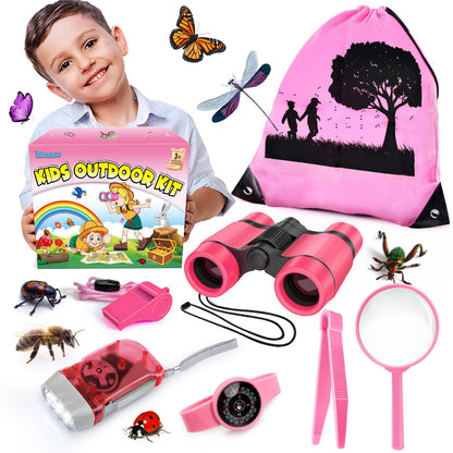 YOPINSAND Kids Explorer Kit & Bug Catcher Kit, Camping Gear for Kids, Outdoor Exploration Set with Backpack & Binoculars, Ideal Outdoor Adventure Toys for Boys Girls 3-12