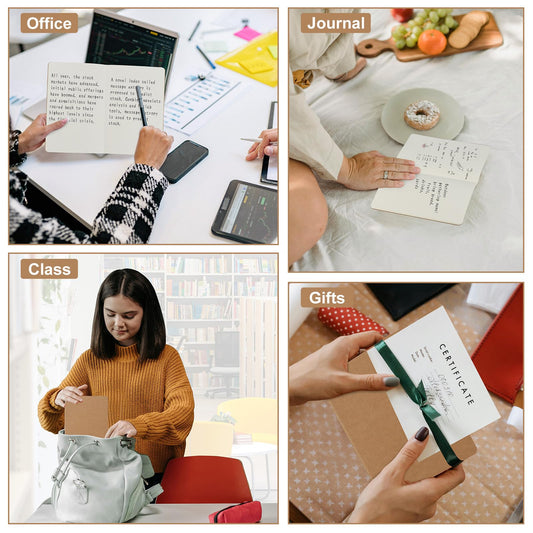 ZCZN 24 Pack A5 Kraft Notebooks Bulk, 8.15x5.5 Inches Blank Journaling Notebooks, Notebooks for Work, Composition Notebooks for School, Journal notebooks for kids, 60 Pages