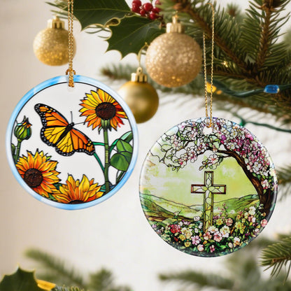 Christian Cross Ornament, Christmas Ornaments: Christmas Tree Decorations, Holiday Decor, Stocking Stuffers, Gift Ideas, Cross Gift, Religious Gifts, and Christian Gifts