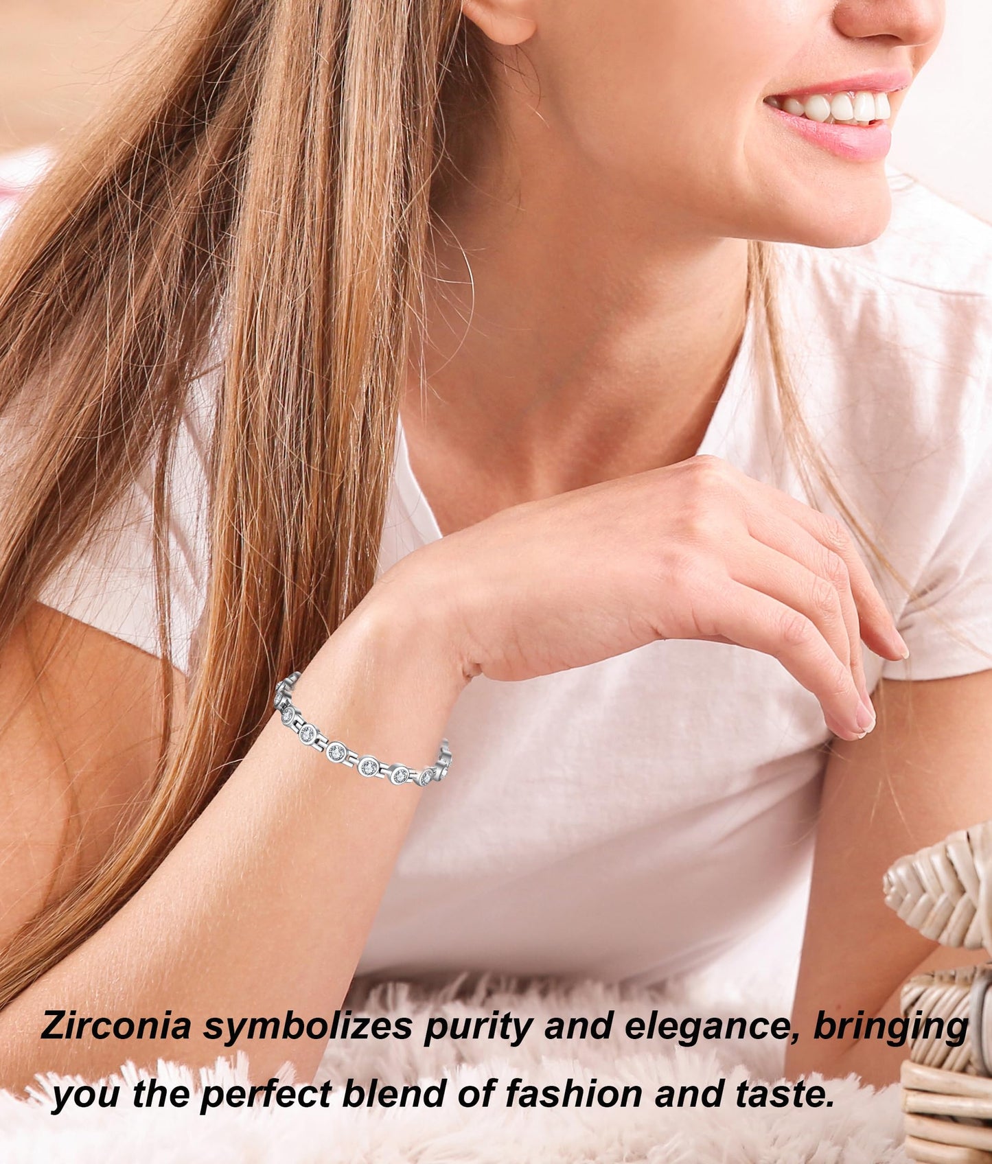 UtenoTureH Magnetic Bracelets for Women, Titanium Steel Magnetic Bracelets with Neodymium Magnets & Sparkling Crystals Jewelry Gifts