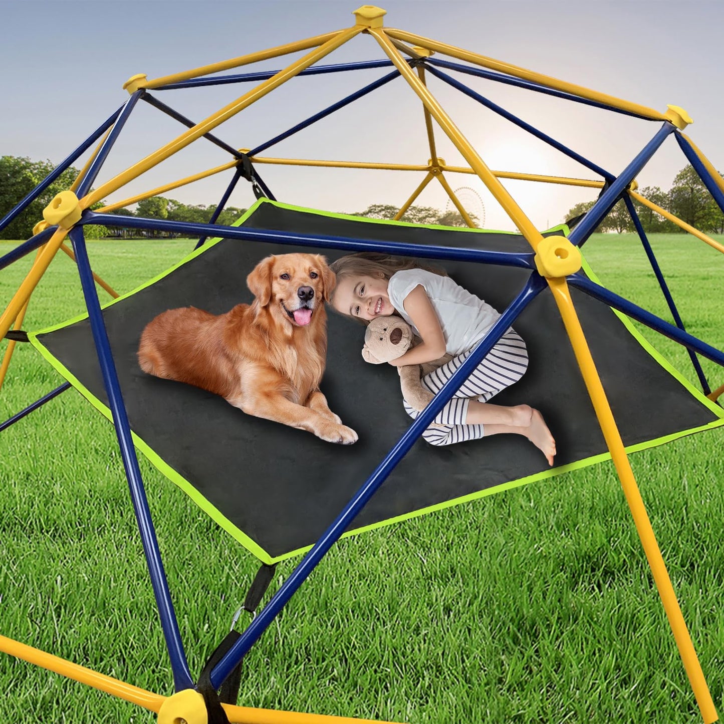 BigAim Dome Climber Hammock，Accessory for Climbing Dome，Suitable for 10 * 5FT Dome Climbing ，Dome Climber with Canopy Load-Bearing 300 Pounds（Hammock Only）