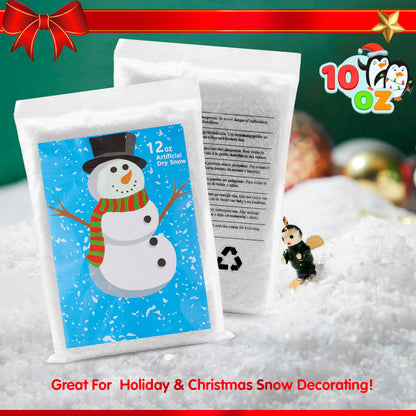 JOYIN 2 Pack 10 Oz Fake Snow 280g Artificial Plastic Snowflakes for Christmas Tree Decoration Xmas Party Home Holiday Decor and White Displays