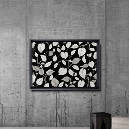 Canvas Print Scandinavian Folk Art Black and Beige Abstract Botanical Wall Art for Scandinavian Home Decor Decor Canvas, Decor
