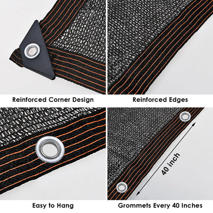 Tigvio 55% Shade Cloth for Garden, 9.8x18.7FT HDPE Mesh Tarp with Reinforced Grommets- Outdoor Sun Shade Cover for Greenhouse, Plant, Pergola, Chicken Coop, Backyard Patio Sunshade Net