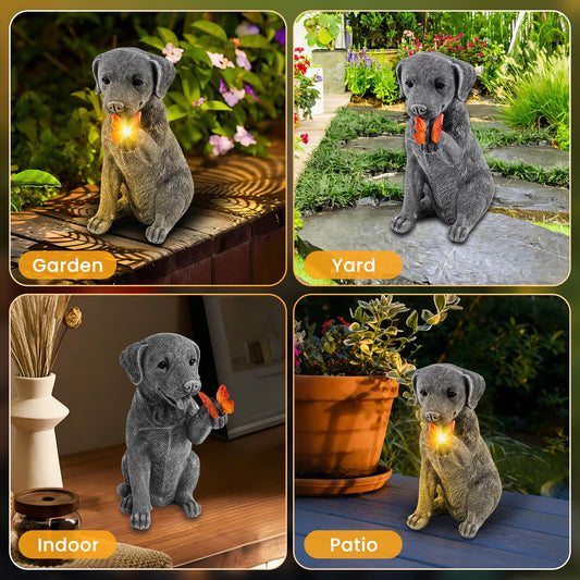 Solar Garden Statues Outdoor Decor, Garden Decor Dog Statue for Yard, Patio, Lawn Outside, Ideal Christmas Birthday Mothers Day Gifts for Mom Women Grandma