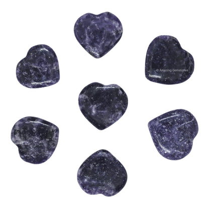 Amazing Gemstone Lepidolite Stone Heart - Pack of 2 Crystal Heart Stones Rocks - Corazones De Piedra Crystals and Healing Stones Heart Shaped Crystal - Stocking Stuffers Gifts