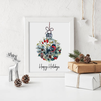 Happy Holidays Print, Christmas Decorations Party Prop Decor Living Room Holiday Art Farmhouse Poster Happy Holidays Poster, Christmas Decorations Party Prop,337