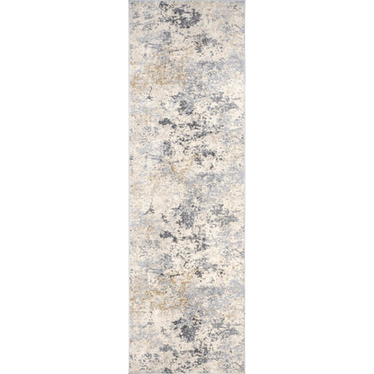 nuLOOM Chastin Modern Abstract Area Rug - 2'6" x 10' Runner Rug Modern/Contemporary Beige/Grey Rugs for Living Room Bedroom Dining Room Entryway Hallway Kitchen