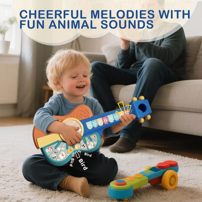 SailStart Toddlers Guitar Musical Toys for 1-2 Year Old Boy/Girl, Multiple Modes with Piano Keys, Animal Sounds, Musical, Baby Toys 12-18-24 Months, Gifts for One Year Old Boys/Girl