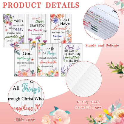 Colarr 12 Sets Christian Bulk Gifts for Women Bible Verse Pens Notebooks Religious VBS Scripture Ballpoint Pens Bookmarks Journal for Easter Sunday School Church Inspirational Supply(Floral)