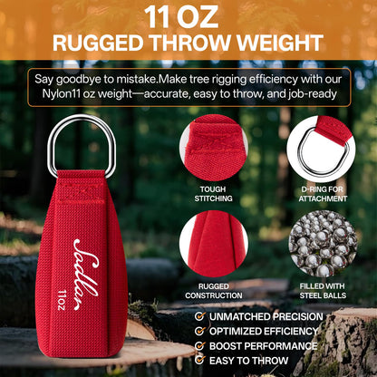 Arborist Throw Line Kit - Ultra Slick 166ft Polyester Rope with 11Oz Weight Throw Bag Low High Limb Throwing Adults Forestry Tree Trimming Cutting Gear