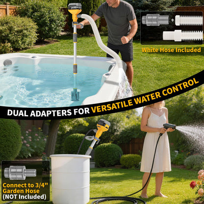 Stick Water Transfer Pump Compatible For Dewalt 20V Battery(NO Battery), Cordless 800GPH Stick Water Transfer Pump With 37-INCH Hose & Detachable Rod For Pool Pond Garden Fountain Boat Livestock Tanks