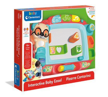 Clementoni 61338 Baby Interactive Magnetic Easel for Toddlers-Ages 18 Months Plus, Multicoloured