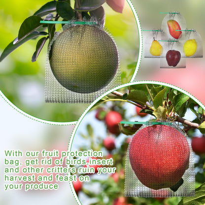 Cosblank 48 Pcs Fruit Protection Bags for Fruit Trees Stainless Steel Mesh Bags Bulk 6 x 8 Inch Reusable Barrier Bags with Ties for Plant Berries Vegetables or Plant Root Protection