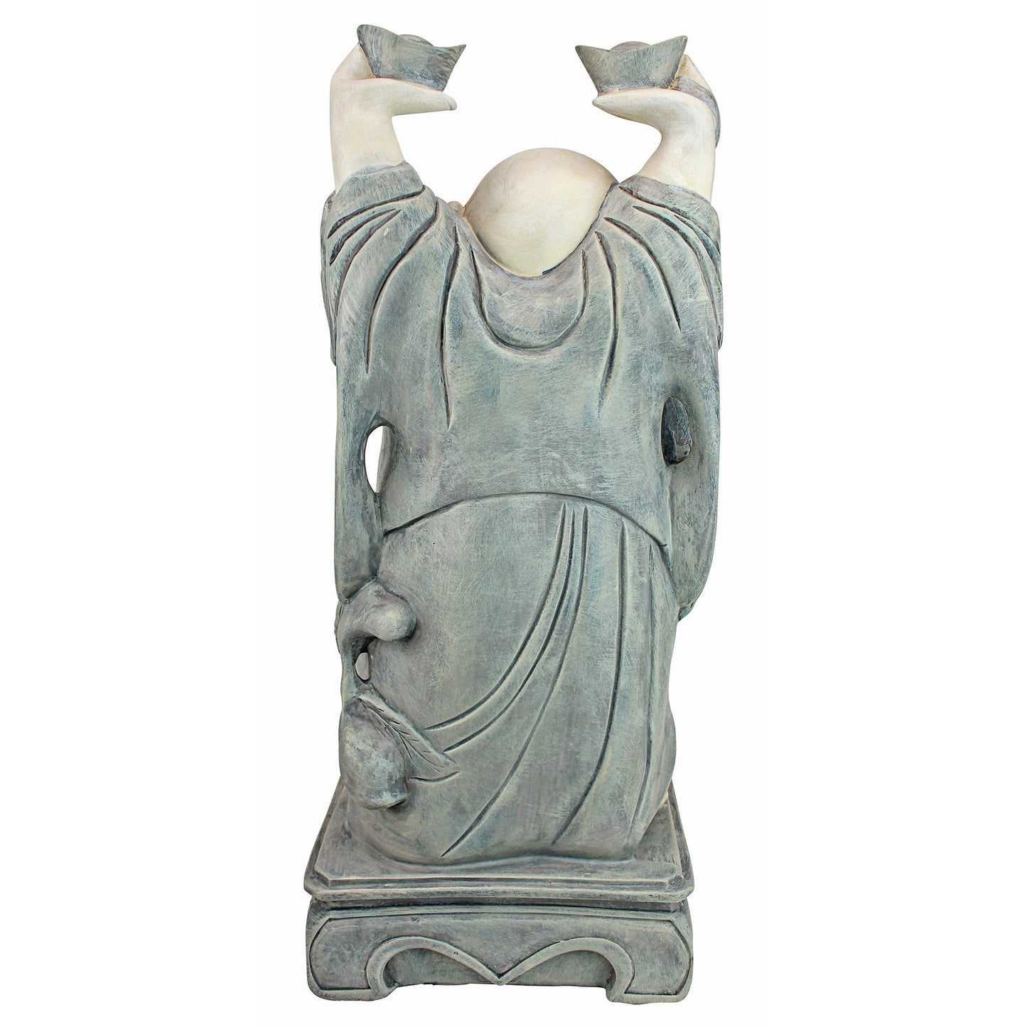 Design Toscano Jolly Hotei Laughing Man Asian Decor Indoor/Outdoor Garden Statue, 26 inches tall, Cast Stone Resin, Two Tone Stone Finish