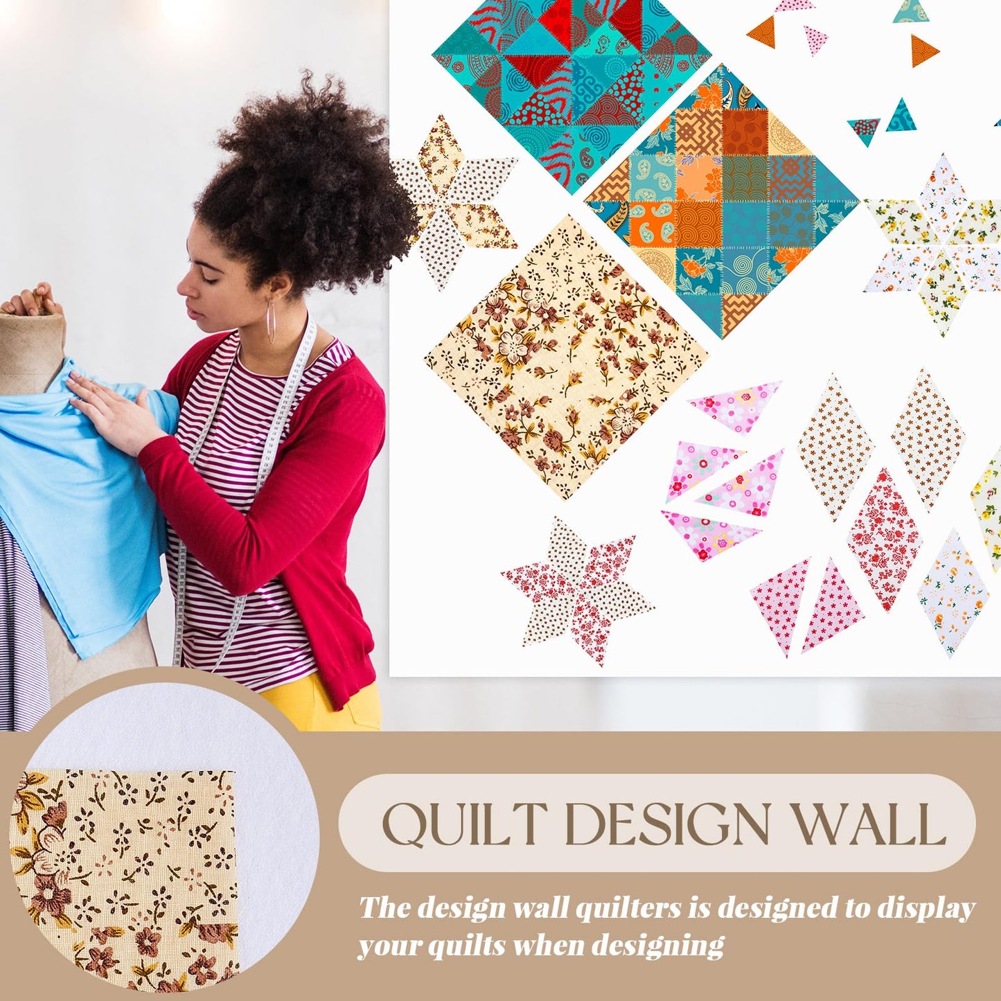 Buryeah 1 Pcs Quilt Design Wall Fabrics 72 in x 60 in with No Grid Lines Flannel for Quilting Design Wall Sewing Supplies for Craft Sew Display Double Sided Fleece (White)
