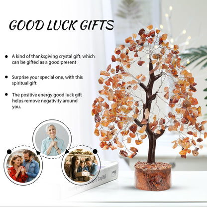PYOR Carnelian Crystal Tree, Crystals Home Decor, Gemstone Tree, Gemstones and Crystals, Spiritual Gifts for Women, Feng Shui Decor, Good Luck Gifts