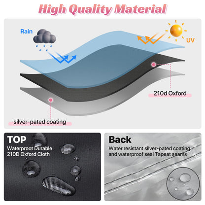 Outdoor Bench Cover 2 Seater Waterproof, 52" W X 28" D X 35" H All Weather Patio Bench Cover for Outside Furniture, Loveseat, Sofa Couch, Bench and Glider, Black