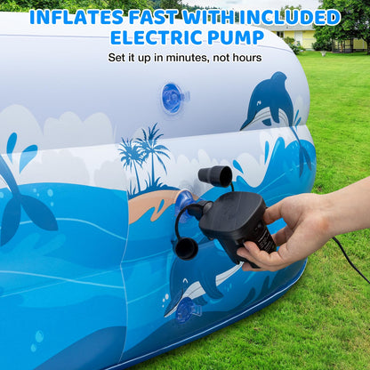Inflatable Pool for Kids & Adults, 130" x 72" x 22" Large Family Blow Up Pool for Backyard, Thickened PVC Kiddie Pool Above Ground Pool, Easy Setup Summer Outdoor Garden Pool